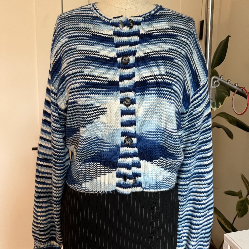 Striped Blue and White Cardigan
